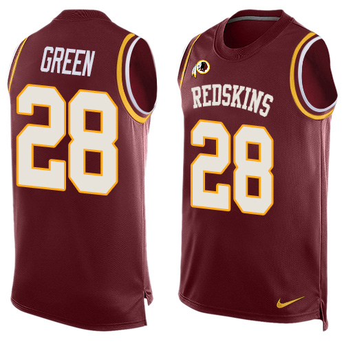 Men's Limited Darrell Green Nike Jersey Red - #28 Player Name & Number Tank Top NFL Washington Redskins